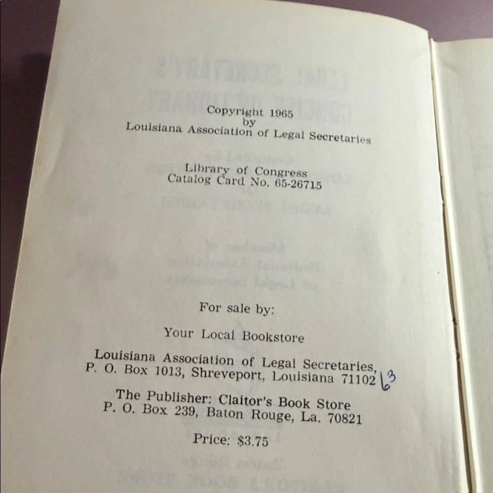 Blue Legal Secretary's Concise Dictionary